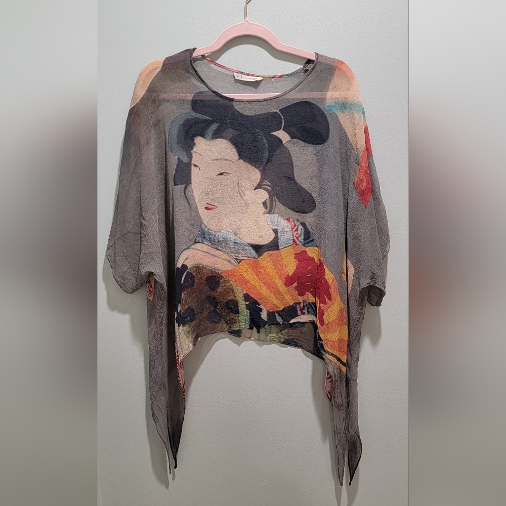 100% Silk Artistic Women's Loose Top